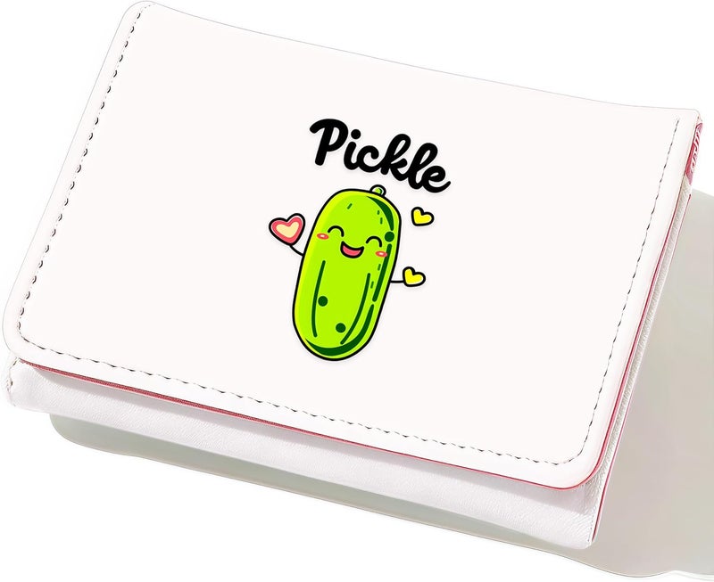 BJDAMAI Pickle Wallet For Teens Kids Girls Age 6,7,8,9,10,11,12, Small Slim Thin Mini Compact Women Wallet, Animal Lovers Gifts Stuff, Cash Card Coin Pocket Window For Female! - Image 1